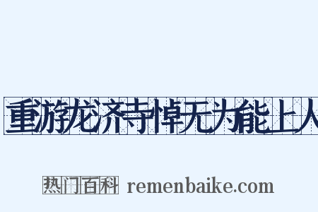 重游龙济寺悼无为能上人是什么意思的图片